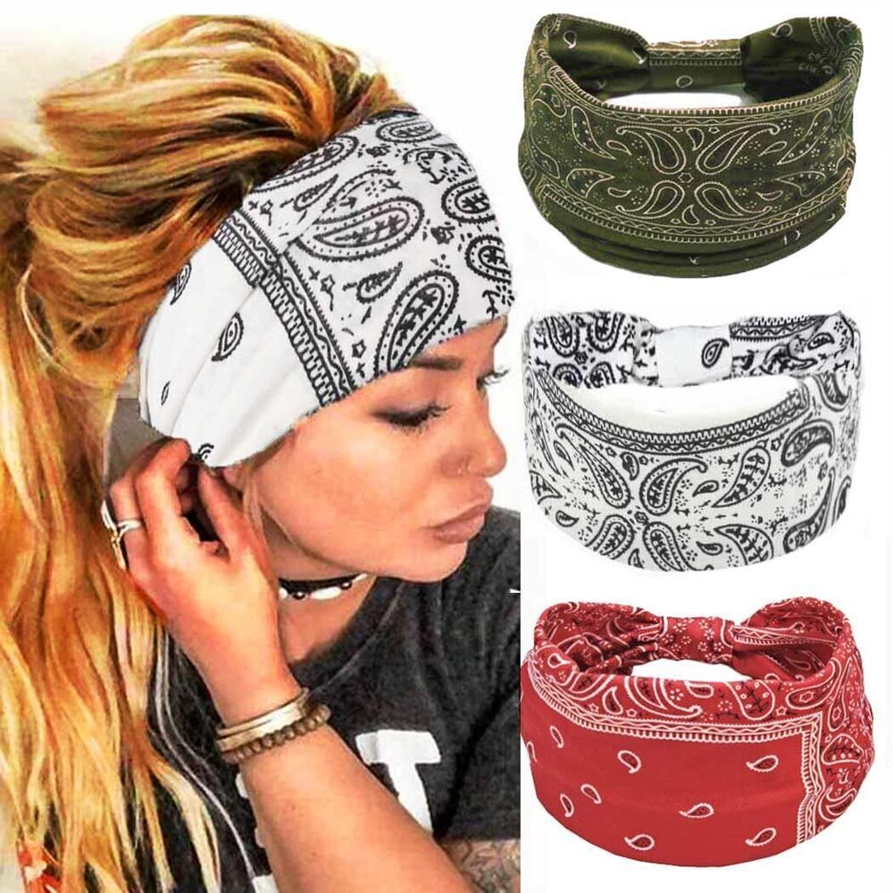9810 Boho Headbands Wide Turban Knotted Head Bands African Thick Head Wraps